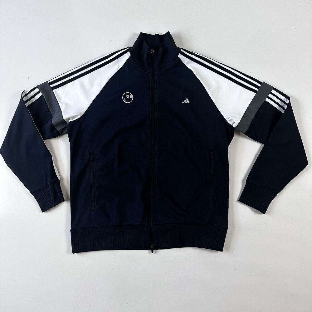 New MALBON X ADIDAS ULTIMATE365 GOLF TRACK JACKET Men’s Large Black White